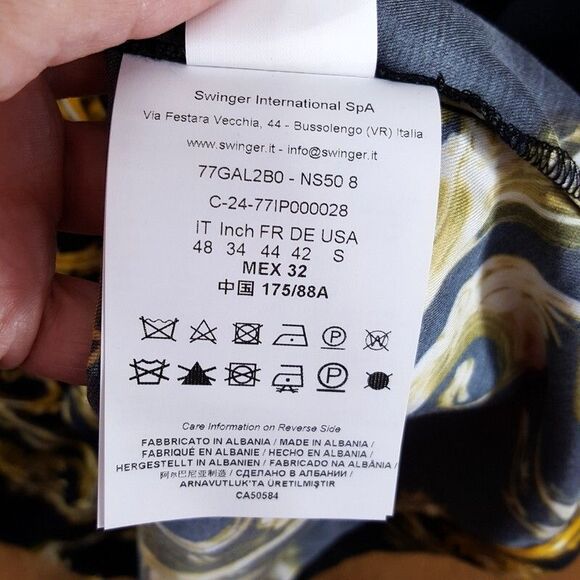 VERSACE COUTURE Shirt Mens Size 48 Black Gold Button Garland Baroque Logo $425 - Picture 7 of 10